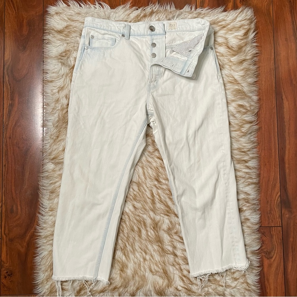 La Vie Rebecca Taylor whitewash button fly crop